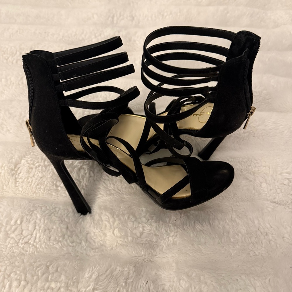 Jessica Simpson Black Strappy Heels